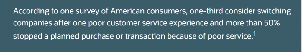 competitors due to poor customer service experience.