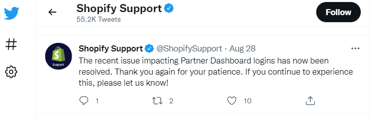Shopify Lends Support on Social Media